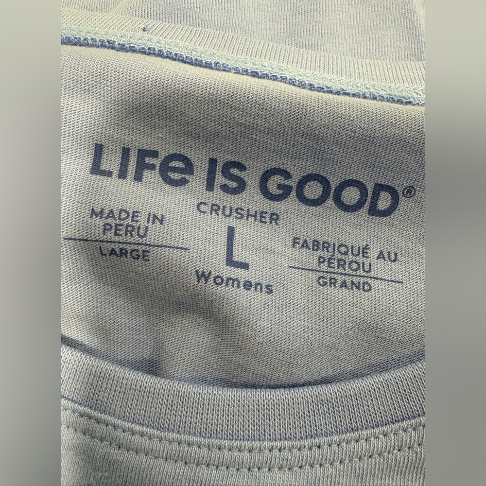 Life Is Good Light Blue Tank Top with Floral Print - Picture 4 of 7